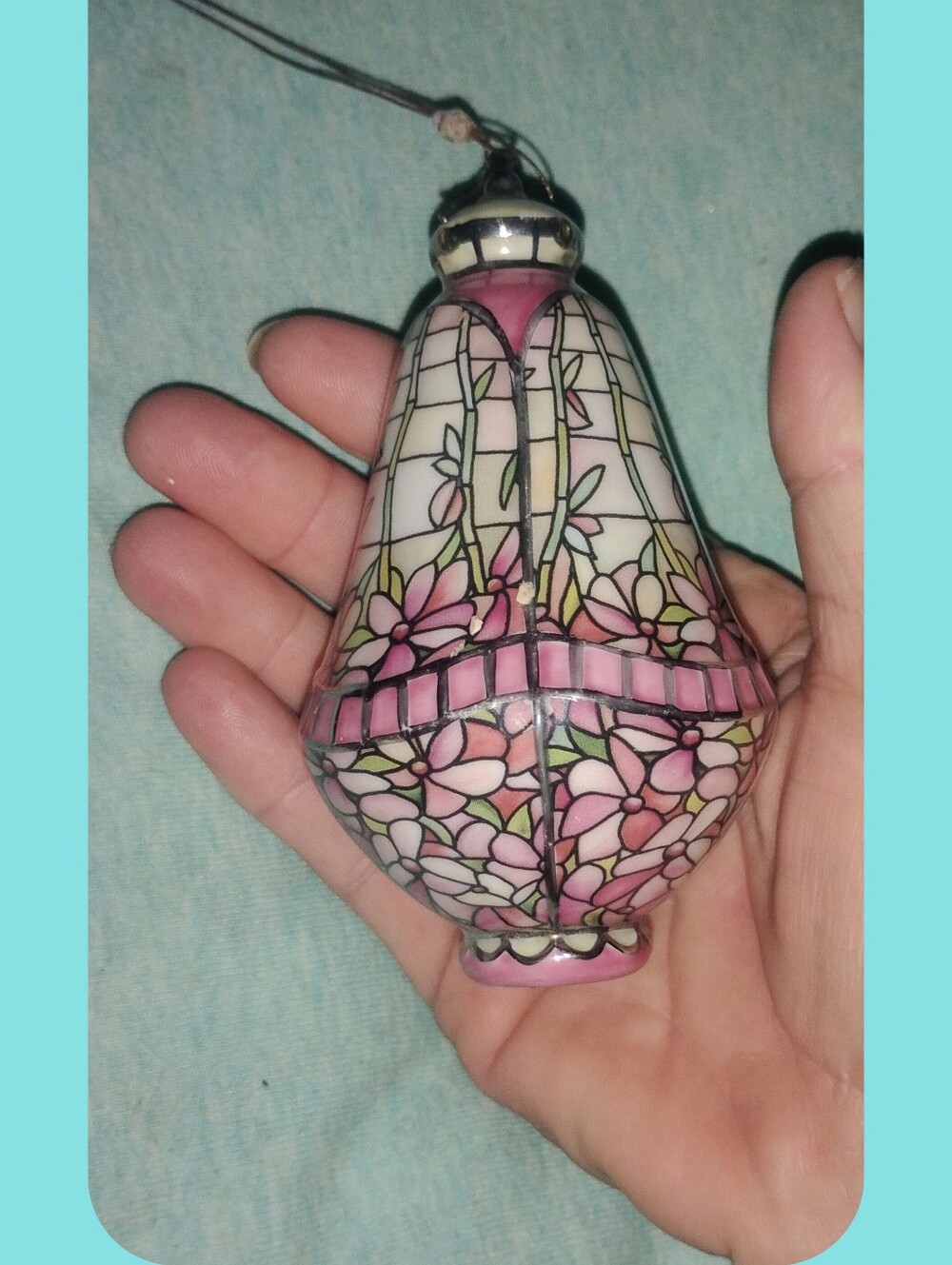 Tiffany Style Porcelain Christmas Ornament